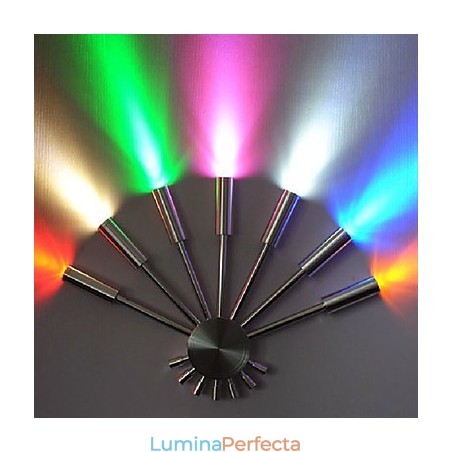 Aplică modernă de perete cu lumină împrăștiată în formă de evantai 7 bastoane de metal în stil șic Aplică modernă de perete cu lumină împrăștiată în formă de evantai 7 bastoane de metal în stil șic