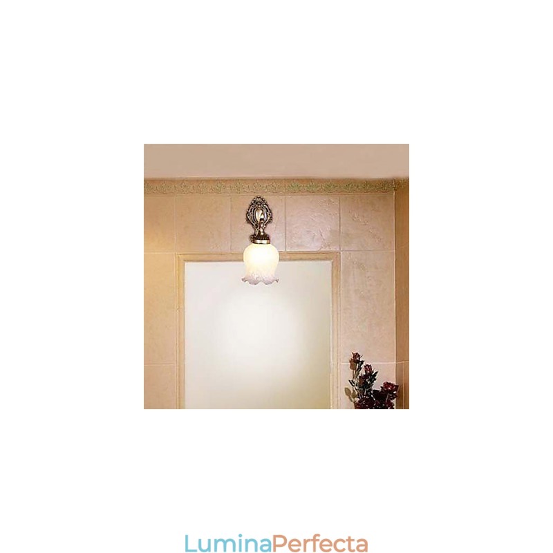 Aplică Baie 1 Lumină Pictură clasică pe sticlă metalică