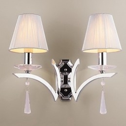 Aplică elegantă de perete cu 2 lumini decorate cu picături de cristal