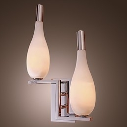 Lampă de perete din cristal cu abajur în formă de sticlă cu 2 lumini