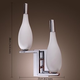 Lampă de perete din cristal cu abajur în formă de sticlă cu 2 lumini