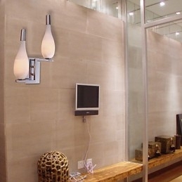 Lampă de perete din cristal cu abajur în formă de sticlă cu 2 lumini