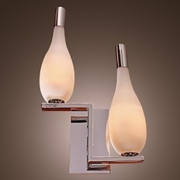 Lampă de perete din cristal cu abajur în formă de sticlă cu 2 lumini