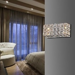 Lampă de perete pătrată de cristal în proces de galvanizare