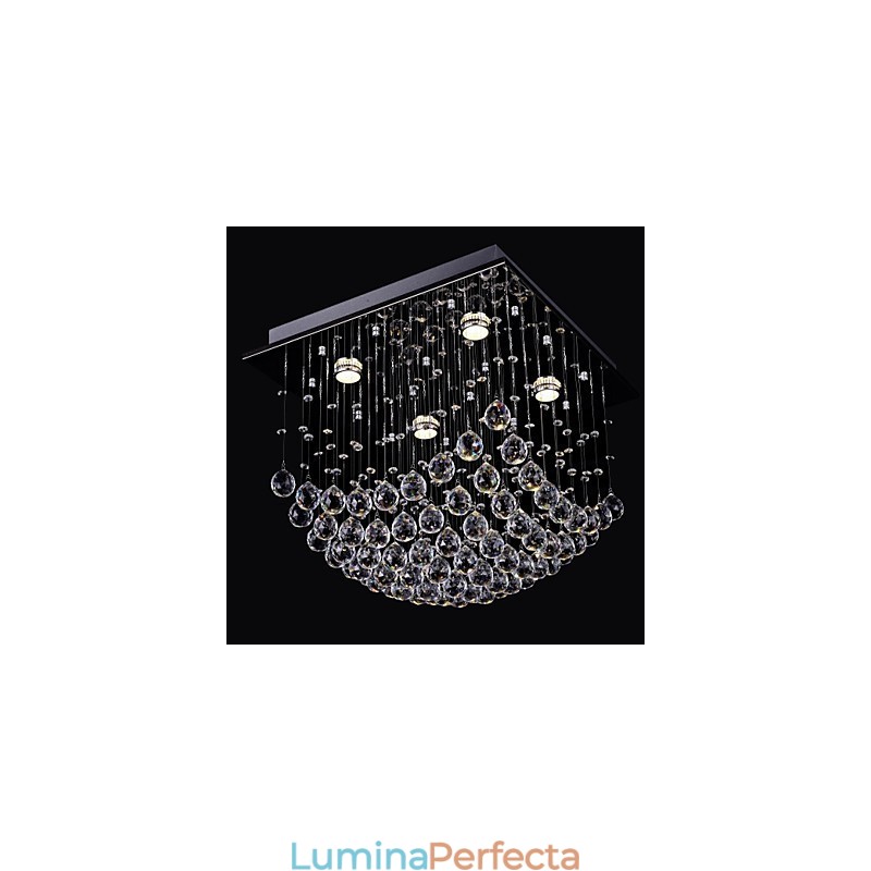 Candelabru chinezesc din cristal elegant cu 4 lumini cu montaj încastrat