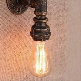 Nostalgia Țeavă de apă simplă Lampă decorativă de perete mică