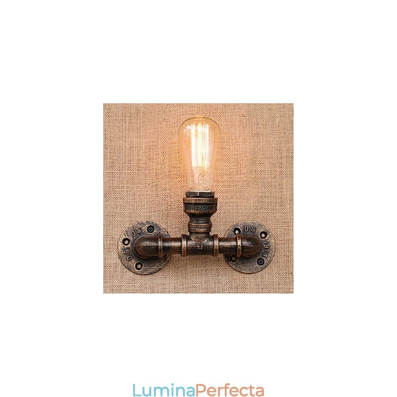 Nostalgia Țeavă de apă simplă Lampă decorativă de perete mică