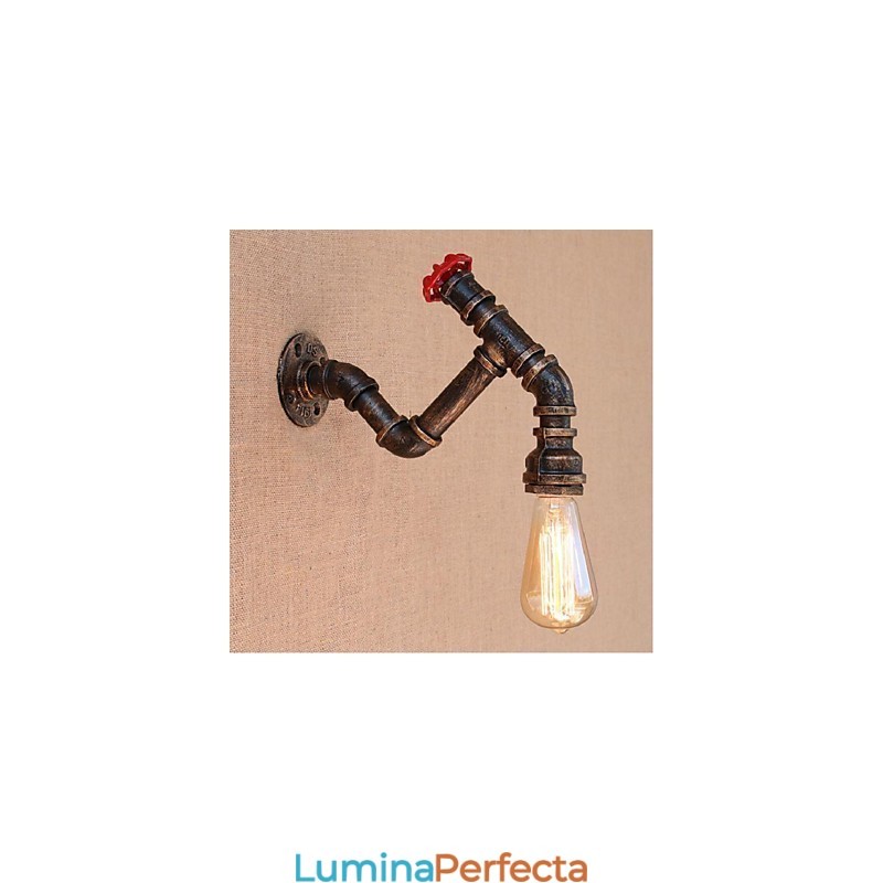 Nostalgia Țeavă de apă simplă Lampă decorativă de perete mică