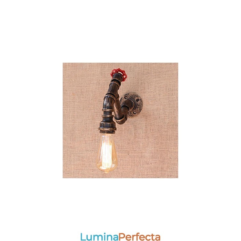 Nostalgia Țeavă de apă simplă Lampă decorativă de perete mică