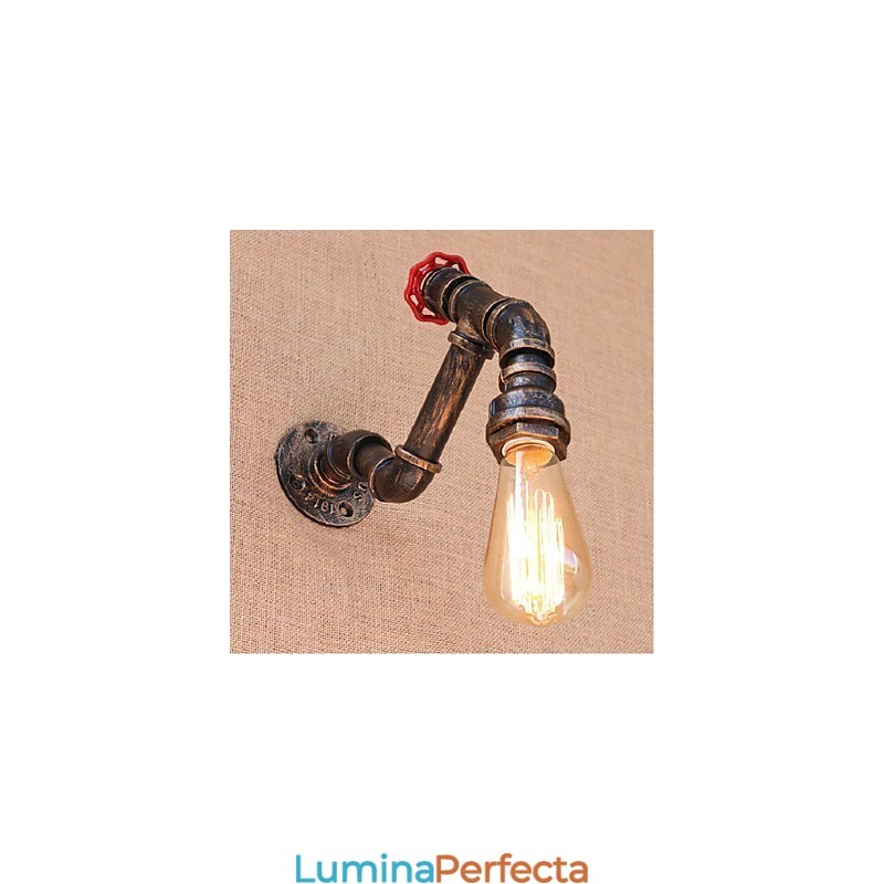 Nostalgia Țeavă de apă simplă Lampă decorativă de perete mică