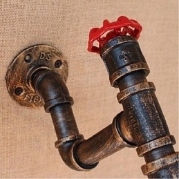 Nostalgia Țeavă de apă simplă Lampă decorativă de perete mică