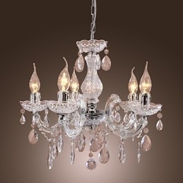 Lampă de tavan cromat Upligh Lumină cu lumânare Candelabru din acril