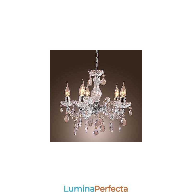 Lampă de tavan cromat Upligh Lumină cu lumânare Candelabru din acril