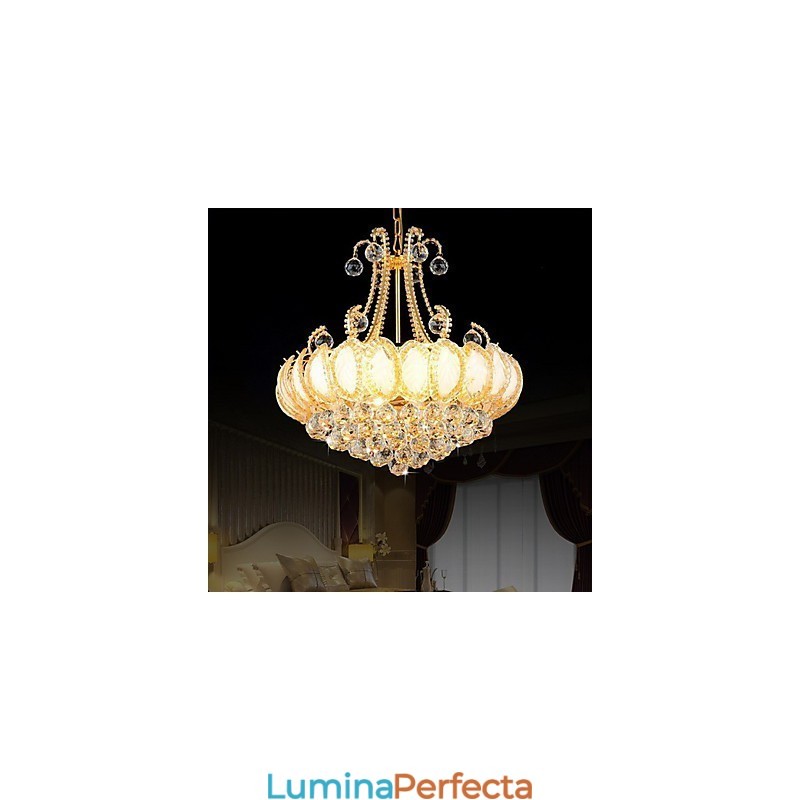 Candelabru de lux modern cu pandantiv din cristal cu diametrul de 50 cm contine 8 becuri