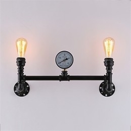 2 capete Applique industriale vintage cu țeavă Lumini creative negre Restaurant Cafe Bar Iluminat decor