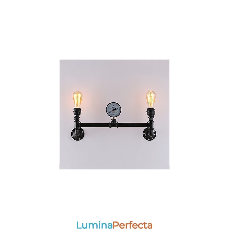 2 capete Applique industriale vintage cu țeavă Lumini creative negre Restaurant Cafe Bar Iluminat decor