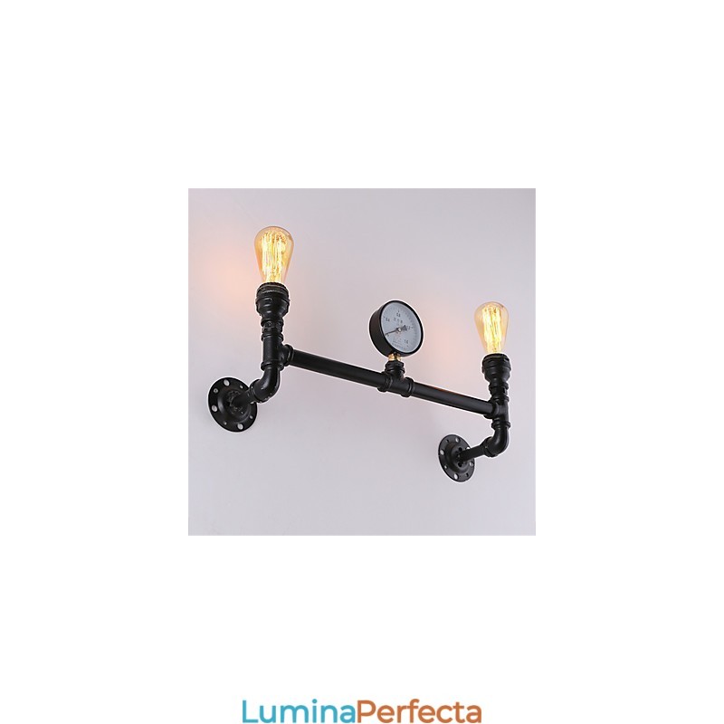 2 capete Applique industriale vintage cu țeavă Lumini creative negre Restaurant Cafe Bar Iluminat decor