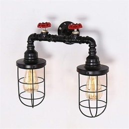 Aplice Industriale Vintage De Perete Lămpi Negre Creative Restaurant Cafe Bar Iluminat Decor Cu 2 Lumini Vopsite