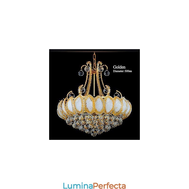 Candelabru de lux modern cu pandantiv din cristal cu diametrul de 50 cm contine 8 becuri