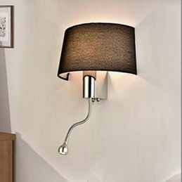 Cameră de hotel, dormitor, lampă din stofă, lampă de noptieră, cu comutator american