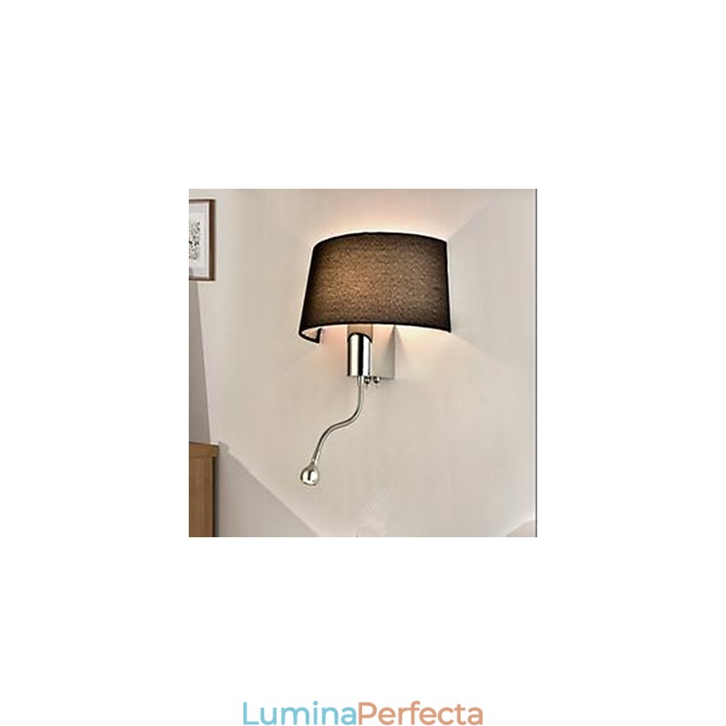 Cameră de hotel, dormitor, lampă din stofă, lampă de noptieră, cu comutator american