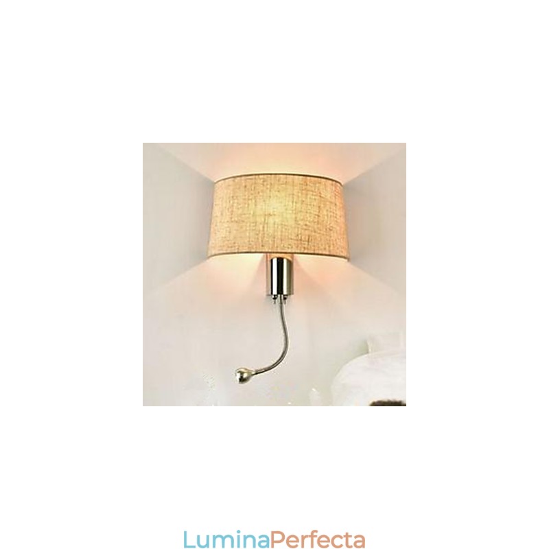 Cameră de hotel, dormitor, lampă din stofă, lampă de noptieră, cu comutator american