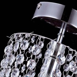 Candelabru din cristal transparent K9 cromat cu 1 lumină, cu 1 bec