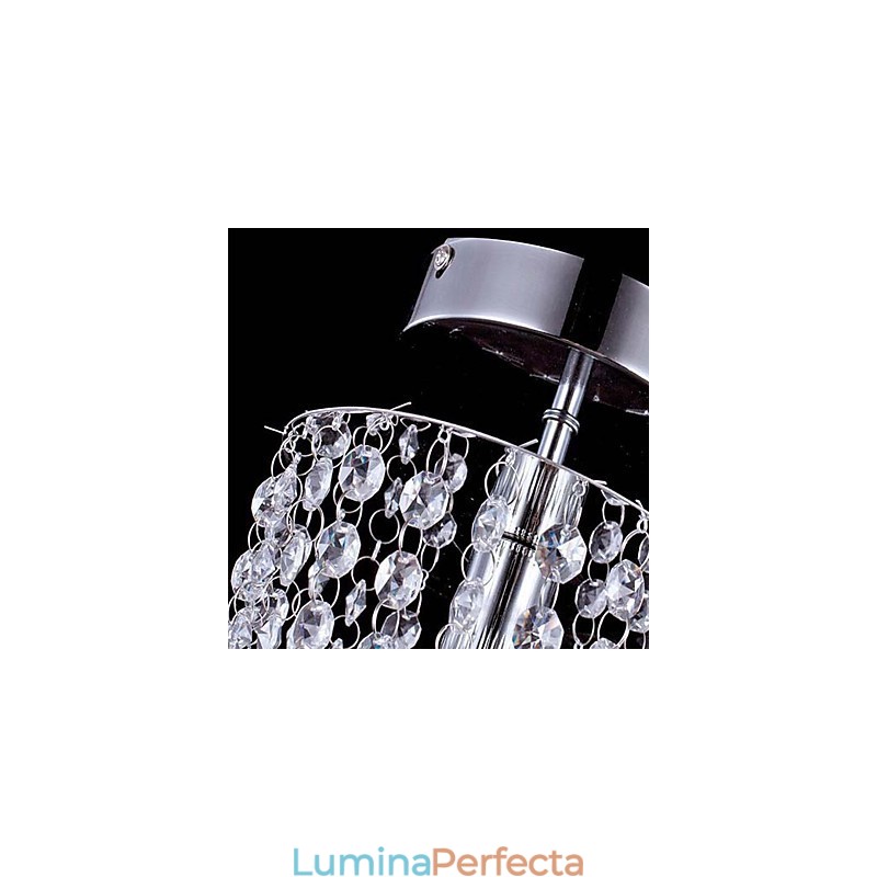 Candelabru din cristal transparent K9 cromat cu 1 lumină, cu 1 bec