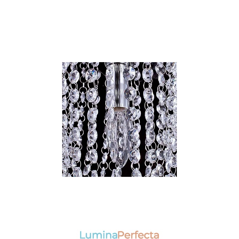 Candelabru din cristal transparent K9 cromat cu 1 lumină, cu 1 bec