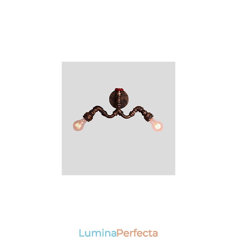 Aplice Industriale Vintage De Perete Lumini Creative Restaurant Cafe Bar Iluminat Decorat Cu Finisaj Vopsit 2 Lumini