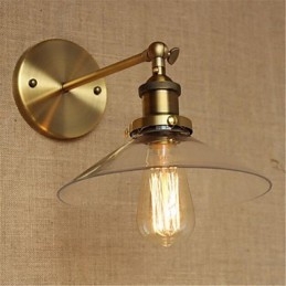 Modern, contemporan, retro, alamă antică, caracteristică pentru iluminat ambiental de perete în stil mini