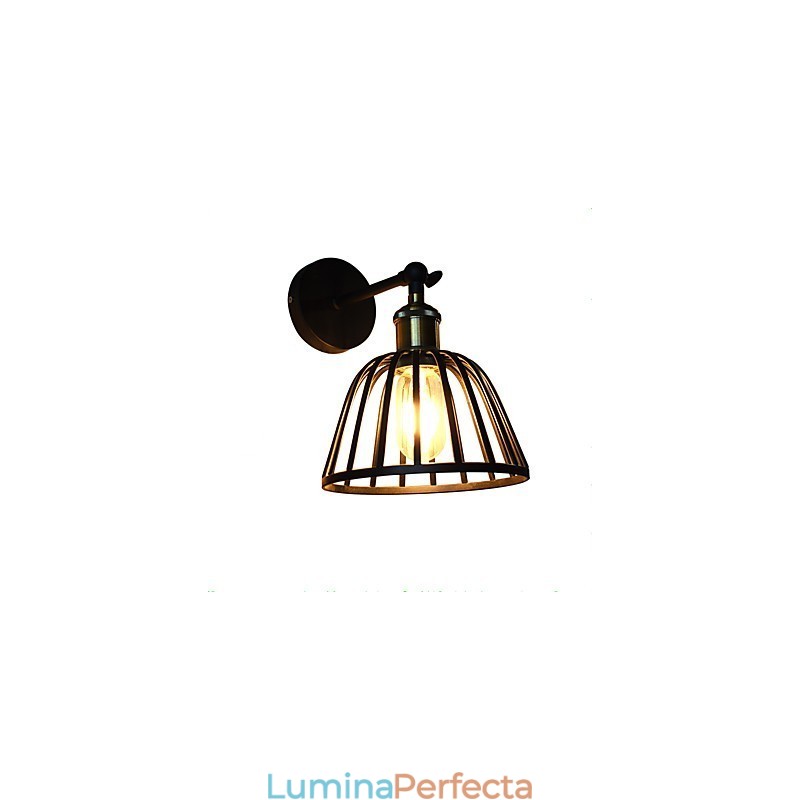 Aplică de perete din oțel vopsit ușor Dumb Black American Coffee Decoration Lumină de perete retro Lampă cu sabie de lumină pe perete