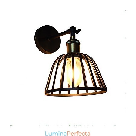 Aplică de perete din oțel vopsit ușor Dumb Black American Coffee Decoration Lumină de perete retro Lampă cu sabie de lumină pe perete