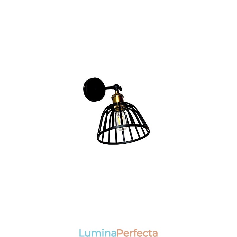 Aplică de perete din oțel vopsit ușor Dumb Black American Coffee Decoration Lumină de perete retro Lampă cu sabie de lumină pe perete