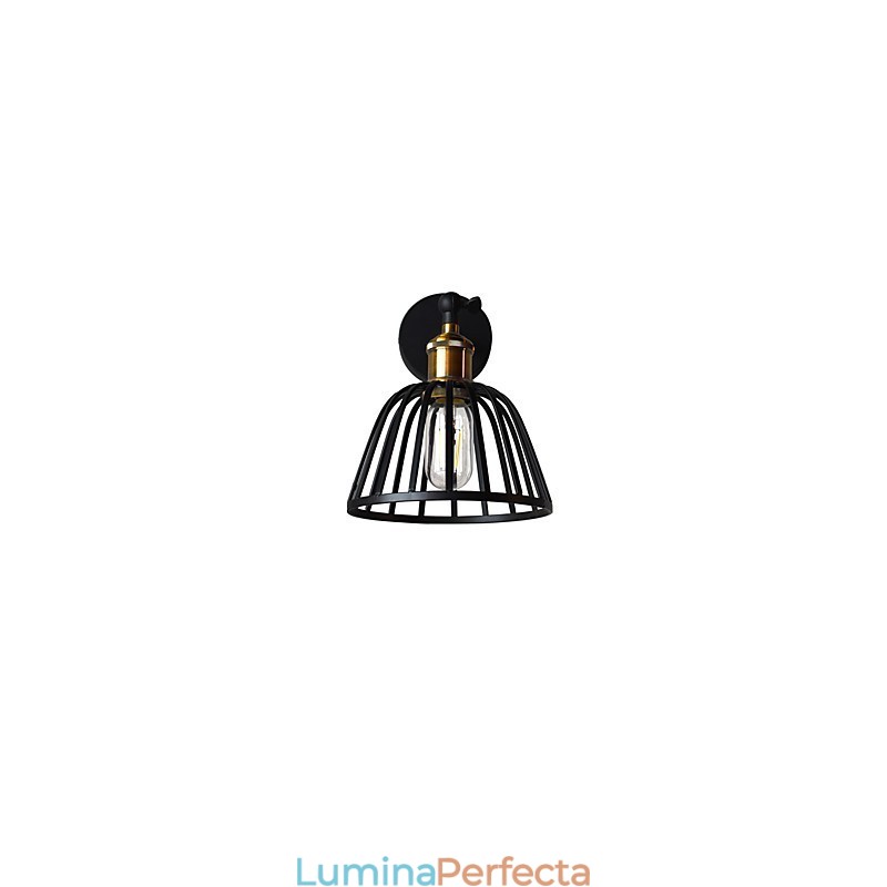 Aplică de perete din oțel vopsit ușor Dumb Black American Coffee Decoration Lumină de perete retro Lampă cu sabie de lumină pe perete