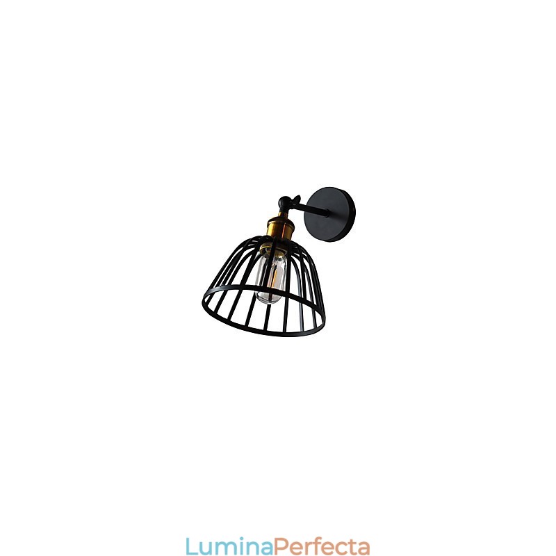 Aplică de perete din oțel vopsit ușor Dumb Black American Coffee Decoration Lumină de perete retro Lampă cu sabie de lumină pe perete