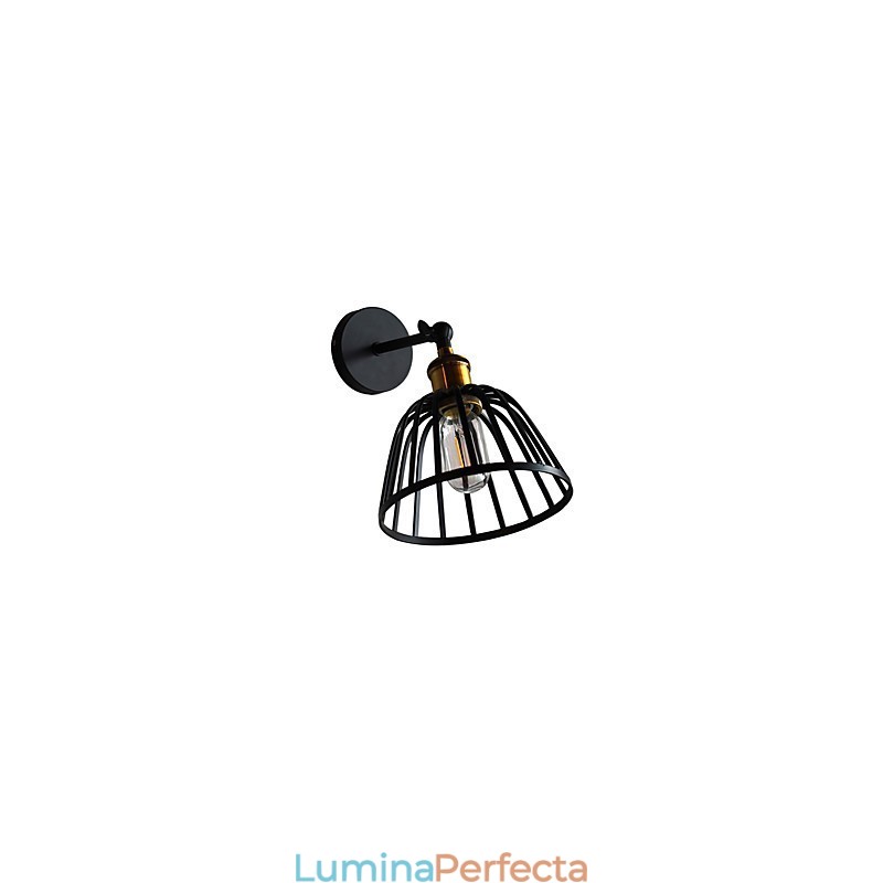 Aplică de perete din oțel vopsit ușor Dumb Black American Coffee Decoration Lumină de perete retro Lampă cu sabie de lumină pe perete