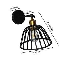 Aplică de perete din oțel vopsit ușor Dumb Black American Coffee Decoration Lumină de perete retro Lampă cu sabie de lumină pe perete