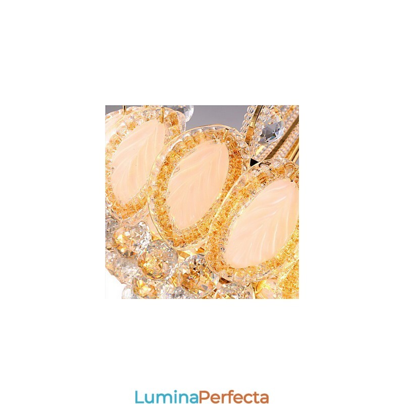 Candelabru de lux modern cu pandantiv din cristal cu diametrul de 50 cm contine 8 becuri