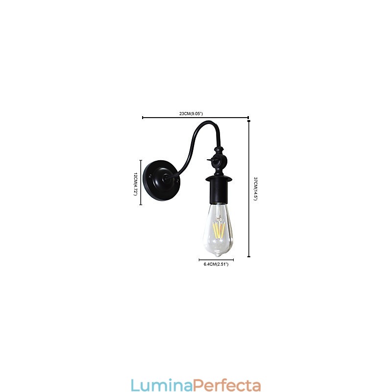 Light Buzz Wall Iron Lampă de perete Dumb Black Lightsaber Lamp On Wall