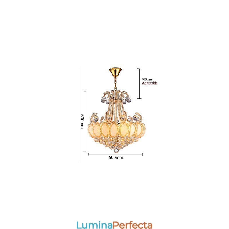 Candelabru de lux modern cu pandantiv din cristal cu diametrul de 50 cm contine 8 becuri