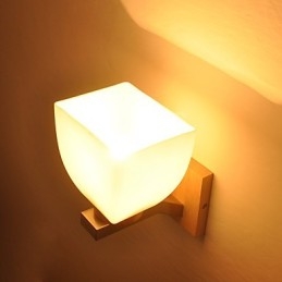 Lampă de perete simplă Lampă de birou de noptieră cu abajur din sticlă și lemn masiv pentru dormitor, comodă, sufragerie, cameră bebeluș, cămin colegiu, măsuță de cafea, bibliotecă