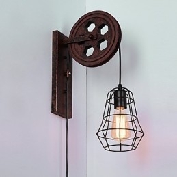 Lampă de perete industrială retro din fier cu personalitate creativă Lift Pulley