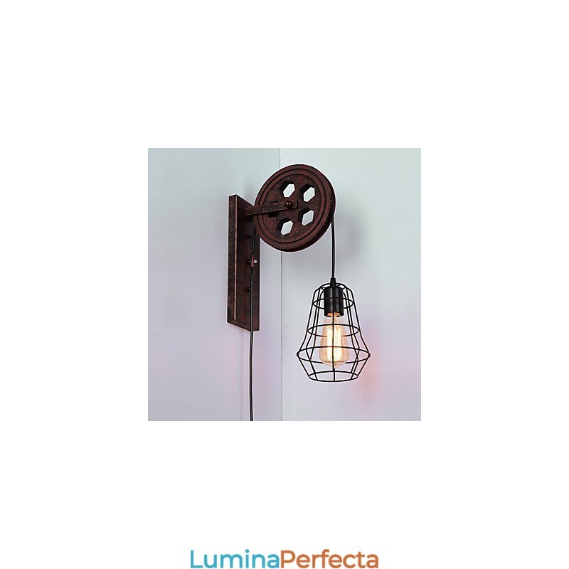 Lampă de perete industrială retro din fier cu personalitate creativă Lift Pulley