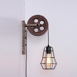 Lampă de perete industrială retro din fier cu personalitate creativă Lift Pulley