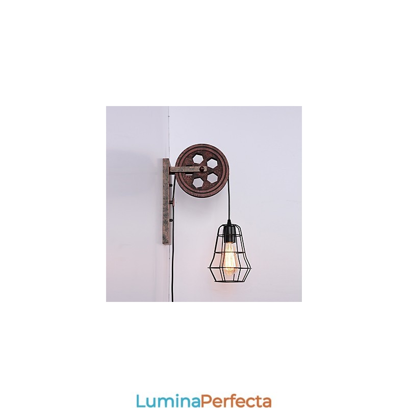Lampă de perete industrială retro din fier cu personalitate creativă Lift Pulley