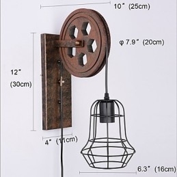 Lampă de perete industrială retro din fier cu personalitate creativă Lift Pulley