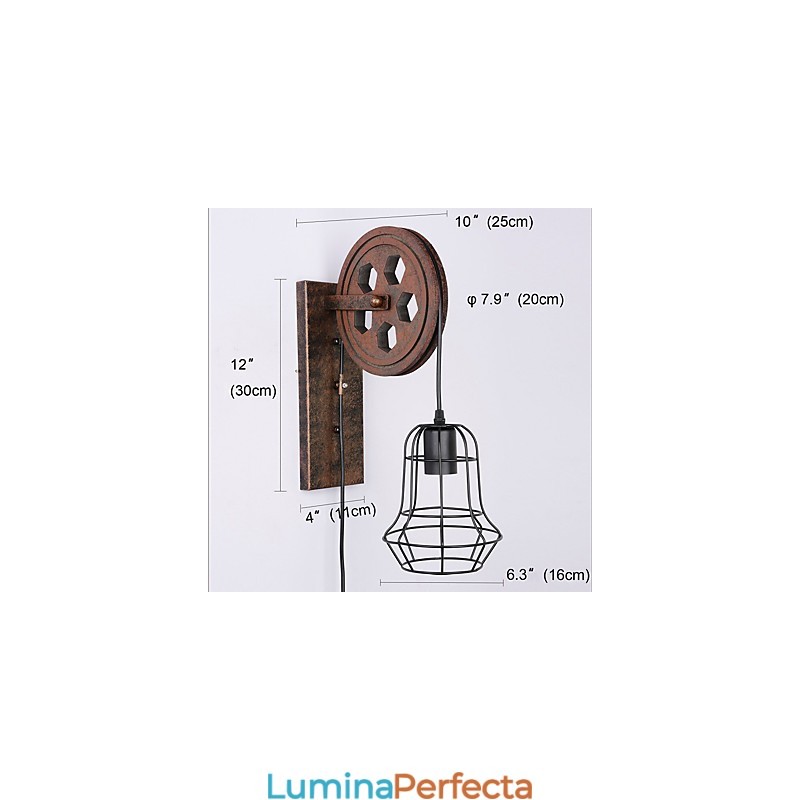 Lampă de perete industrială retro din fier cu personalitate creativă Lift Pulley