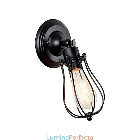 Aplic de perete vintage Applique industrială de perete cu sârmă metalică neagră