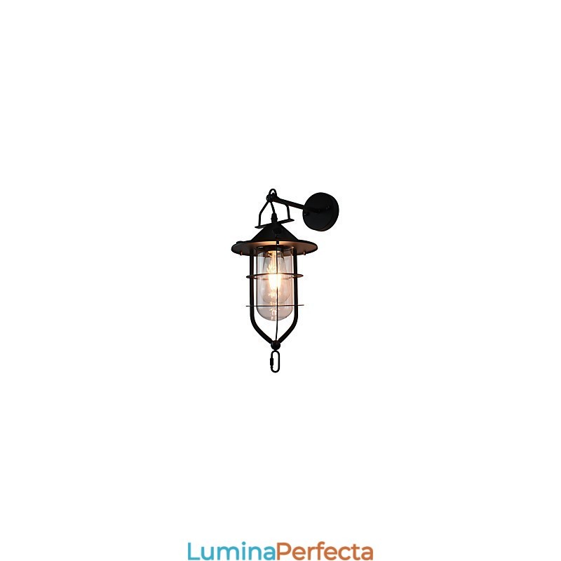 Aplică de perete din oțel vopsit ușor Dumb Black American Coffee Decoration Lampă de perete retro cu sabie de lumină pe perete